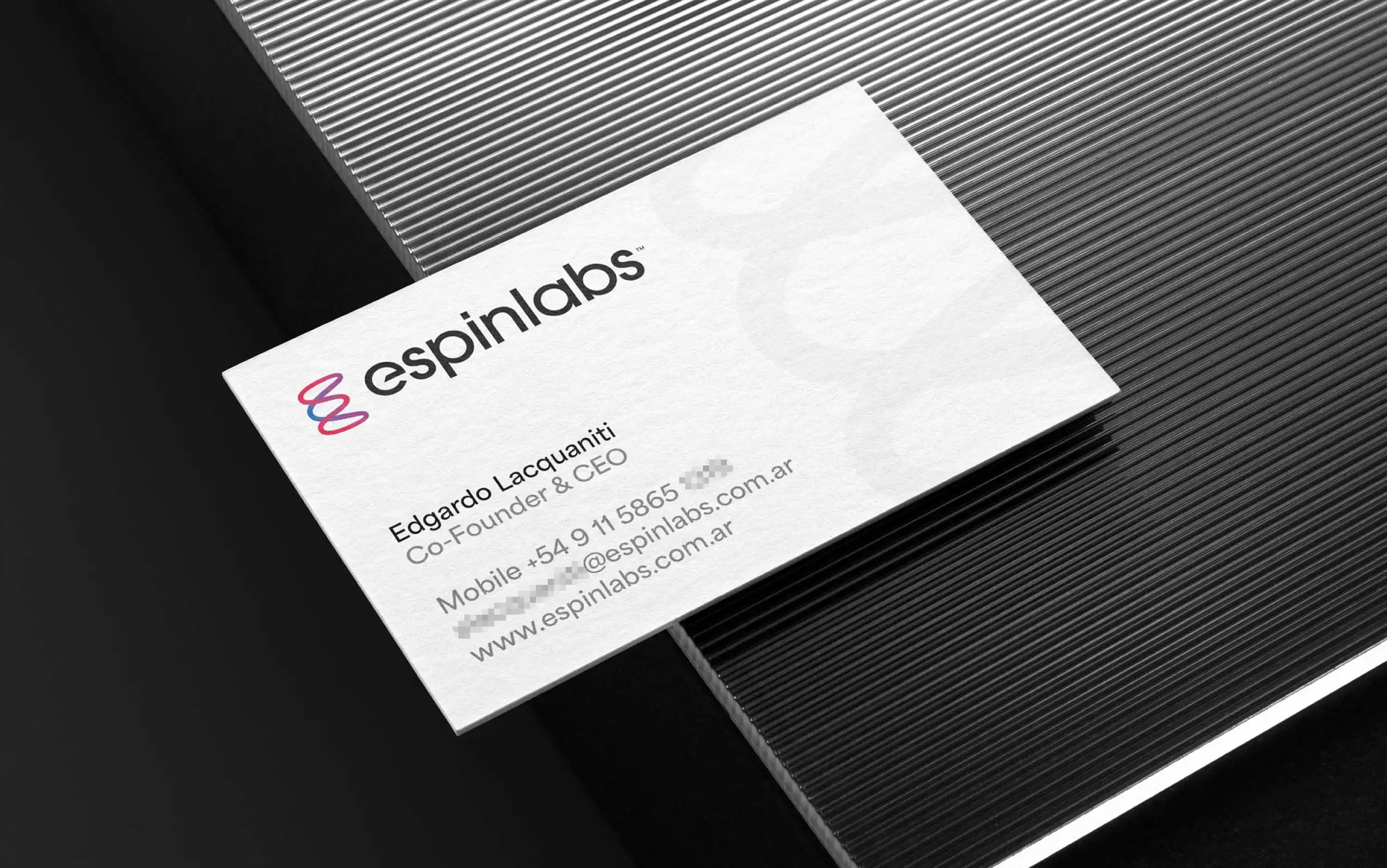 Déclinaison de la nouvelle identité Espinlabs sur une carte de visite