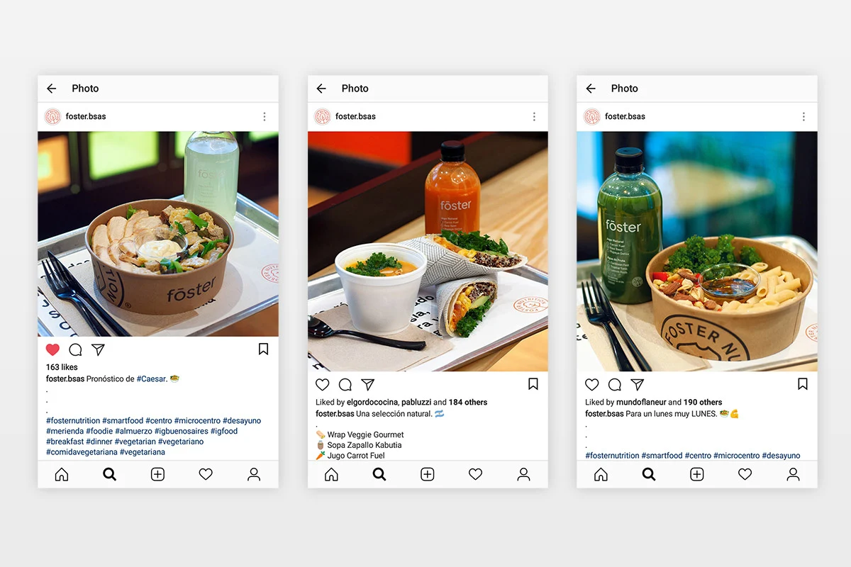 Photographies culinaires et modèles pour les réseaux sociaux de Fōster Nutrition