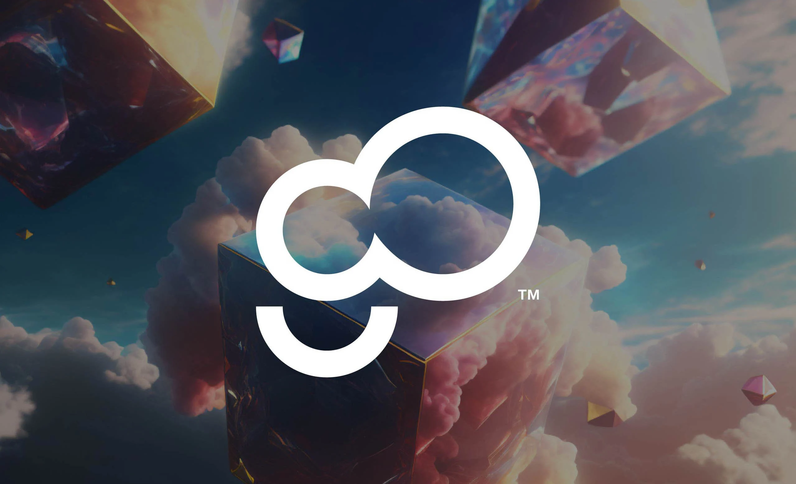 Símbolo de GoCloud sobre una imagen abstracta inspirada en nubes