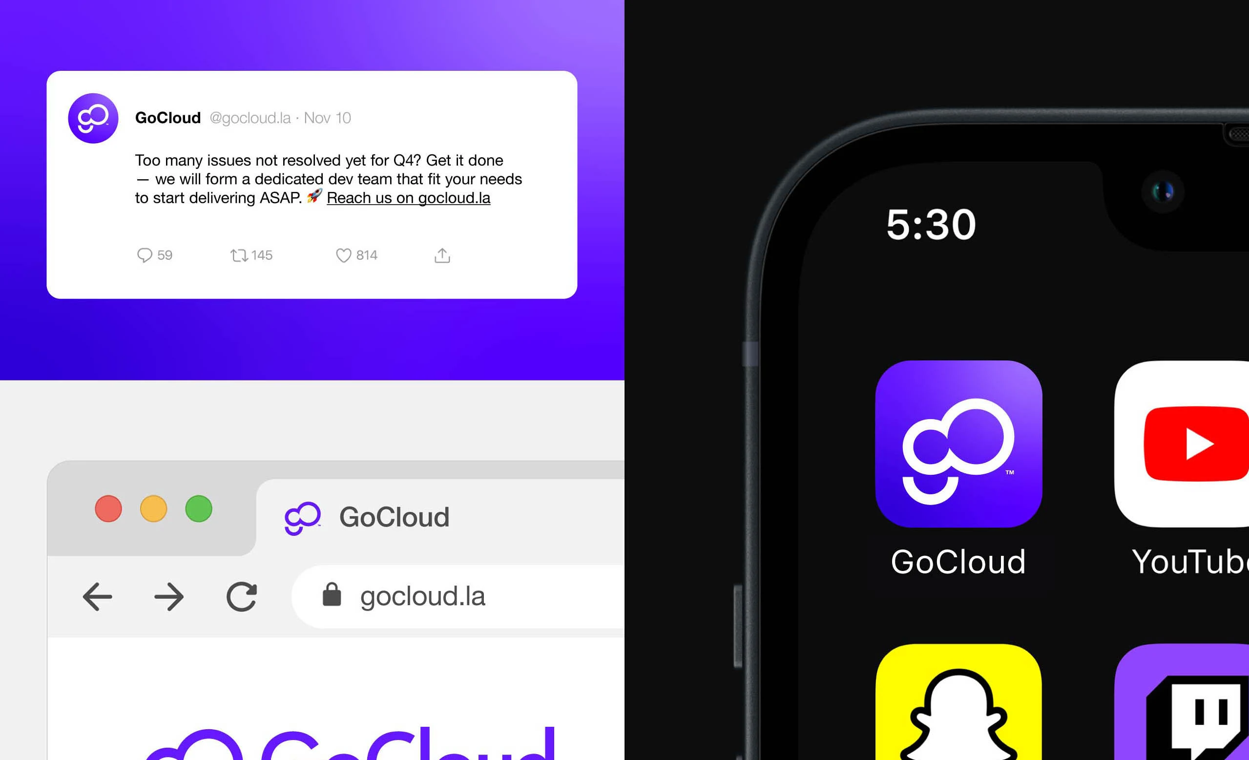 Icône de l’application et déclinaisons du symbole GoCloud