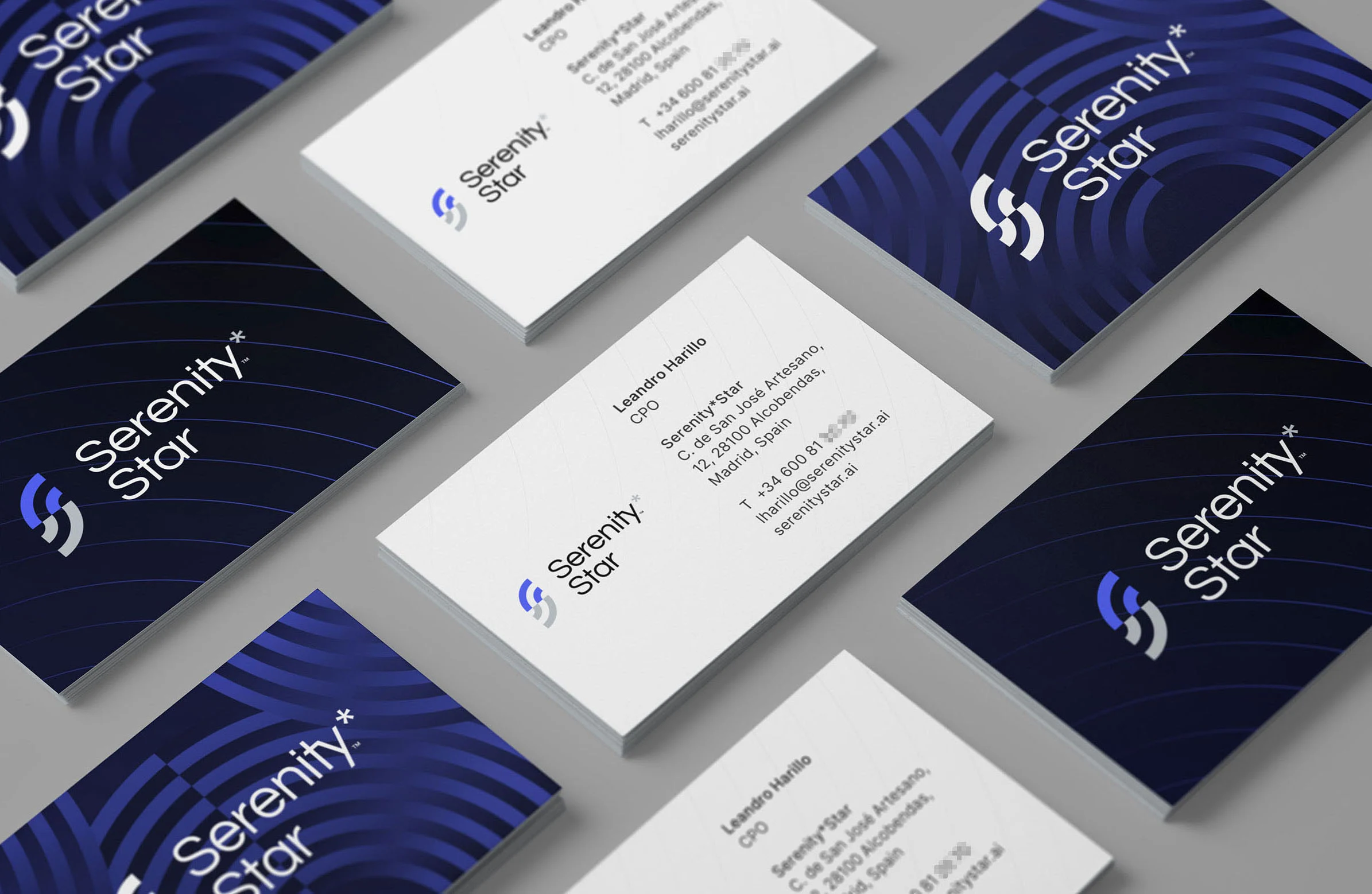 Cartes de visite Serenity*Star utilisant la nouvelle identité visuelle