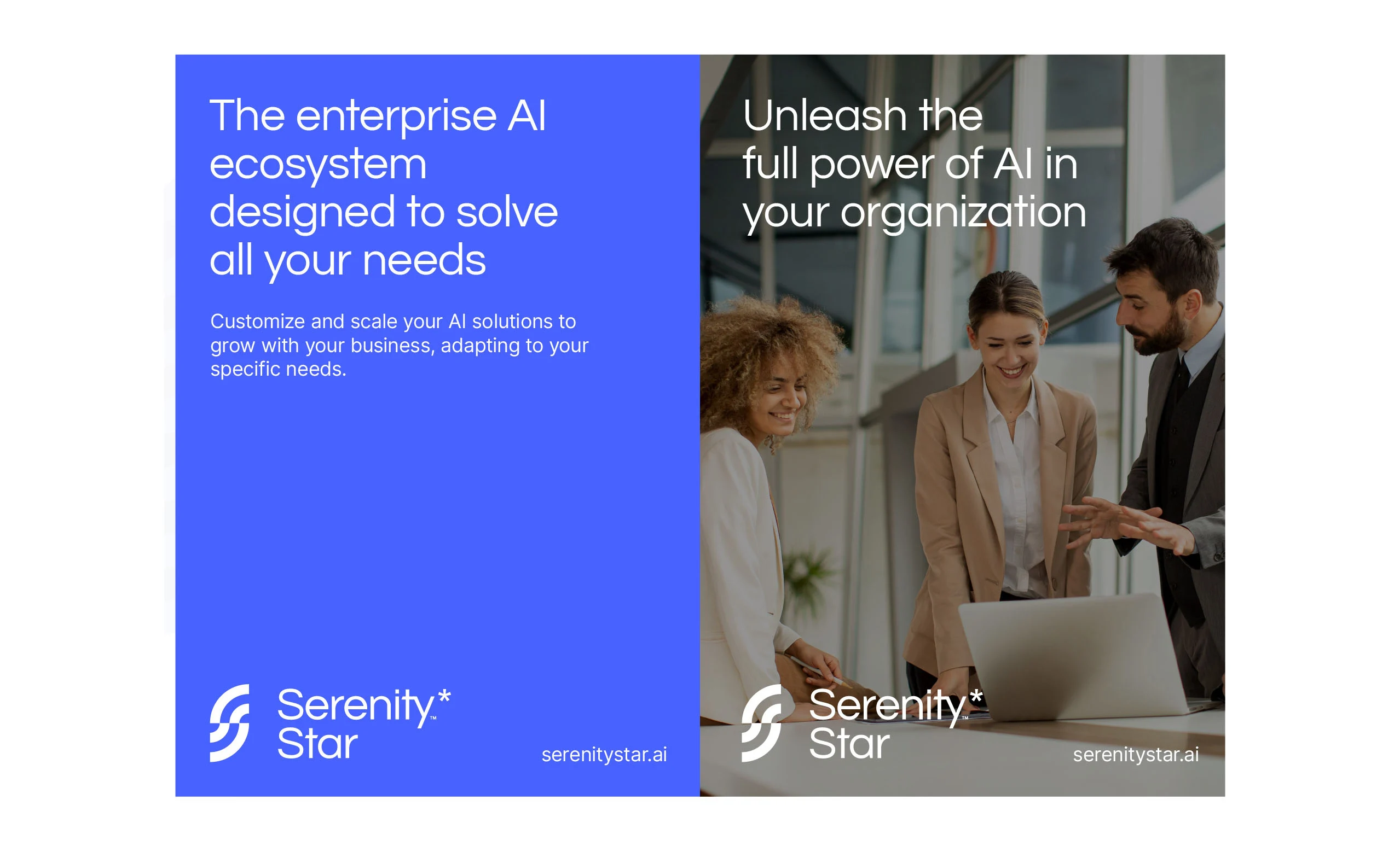 Mises en page de campagne Serenity*Star pour l’IA destinée aux entreprises