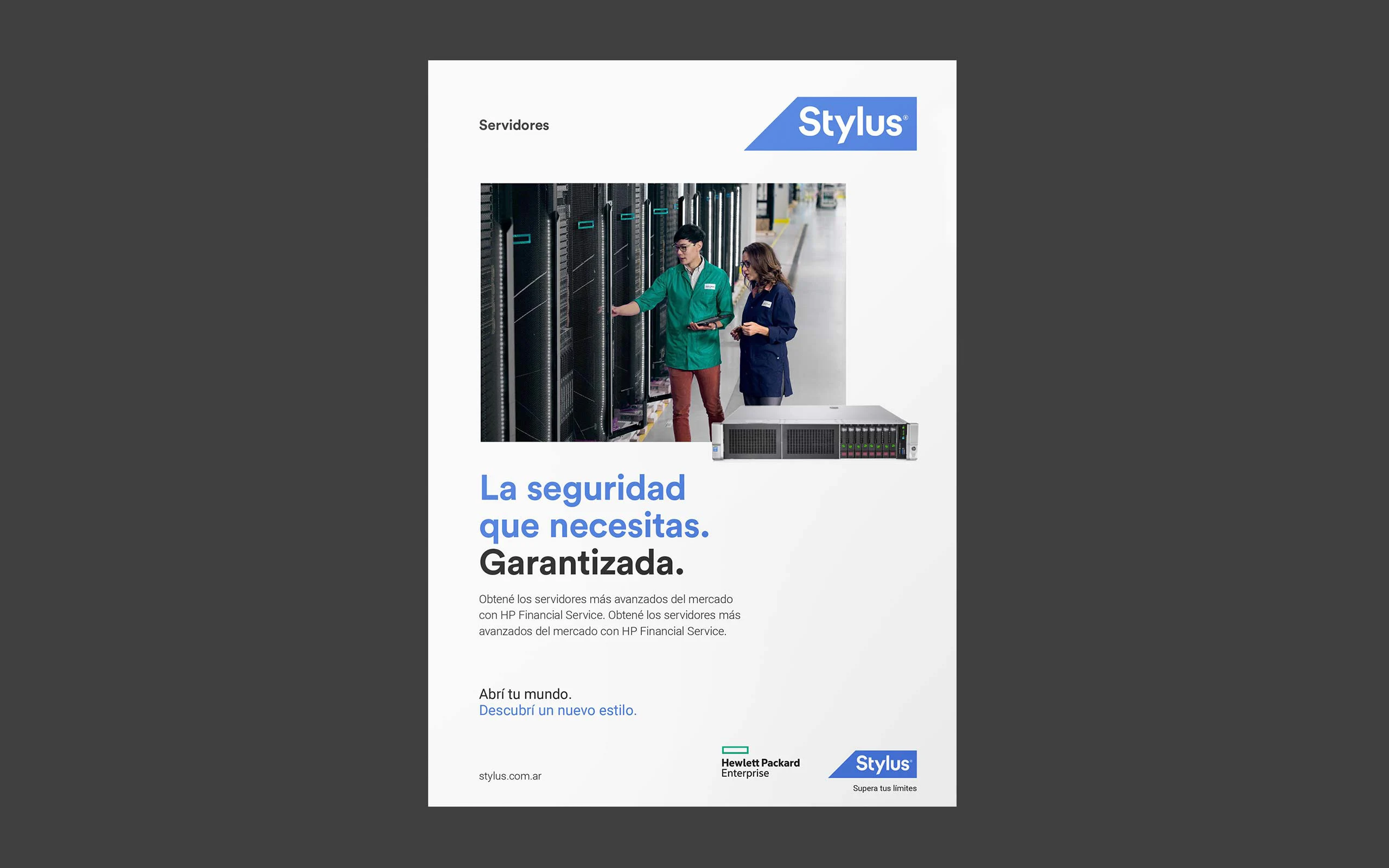 Affiche de campagne de cybersécurité Stylus utilisant le système visuel
