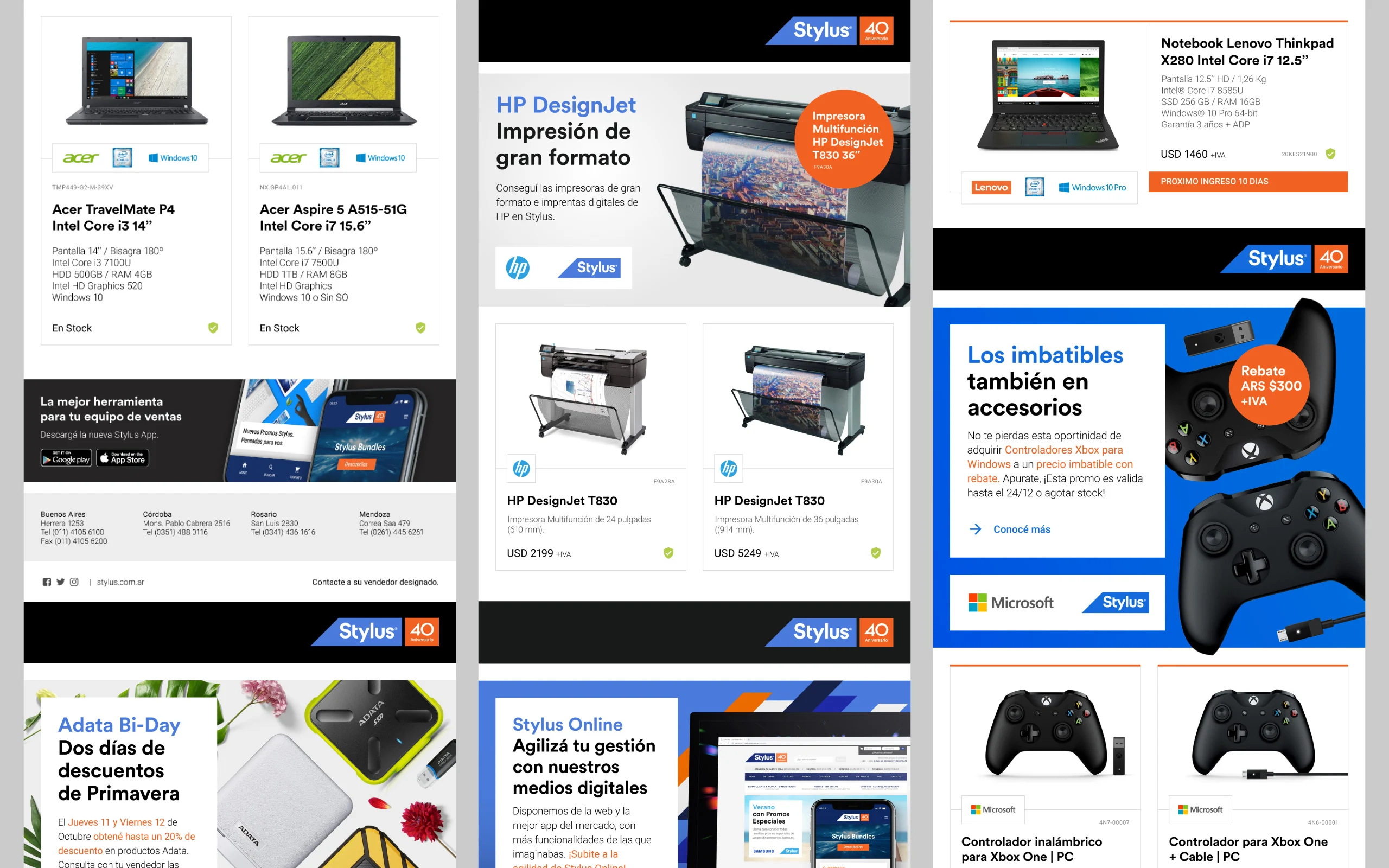 Modèles pour les réseaux sociaux de Stylus destinés aux campagnes de produits technologiques