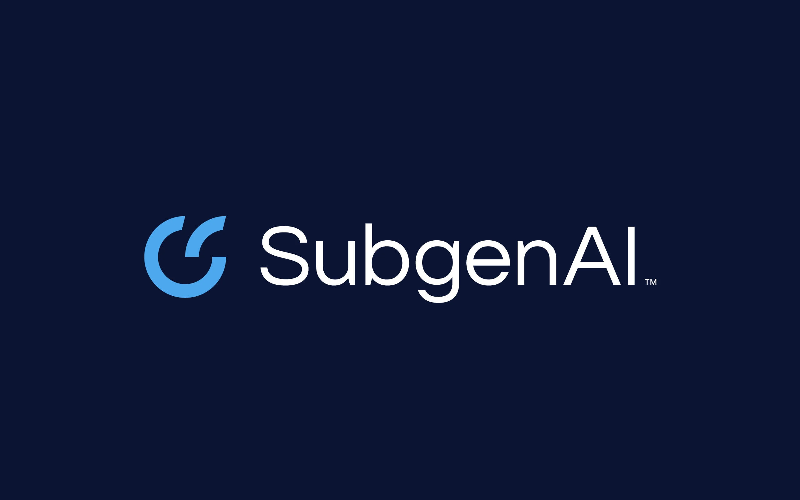 Logotype SubgenAI sur fond bleu foncé